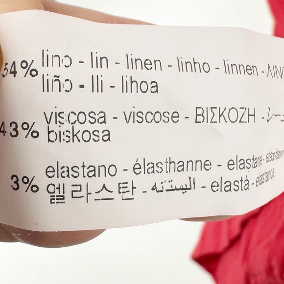 ✅ NWT Zara Red Linen Blend Dress W/ Front Ruching SIZE X-SMALL DATE NIGHT BRUNCH - Picture 7 of 7